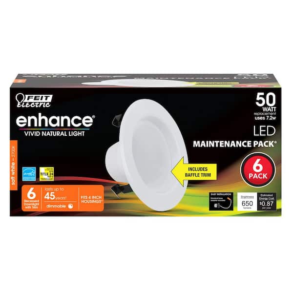 Feit Electric 4 in. Integrated LED White Retrofit Recessed Light
