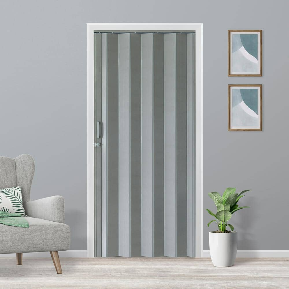 Everbilt Accordion Door Saturn Linen Light Grey 36 in. x 80 in. SAT ...