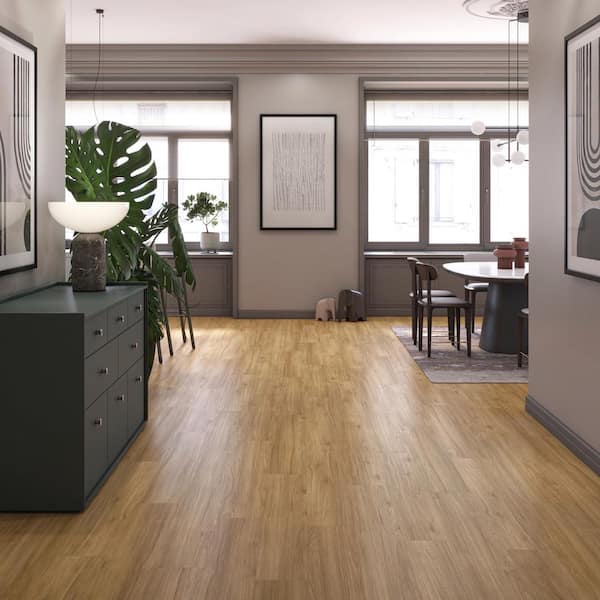 Parquet Flooring Honey/Brown 0.38 in. T x 7.5 in. W Click Lock Engineered Hardwood Flooring (21.4 sq. ft./case)