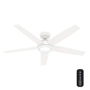 Zayden 52 in. Integrated LED Indoor Fresh White Ceiling Fan with Light Kit and Remote Included