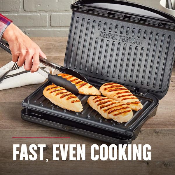 George Foreman 5 Serving Removable Plate Grill 84 Sq. inch. Cooking Area  Red - Office Depot