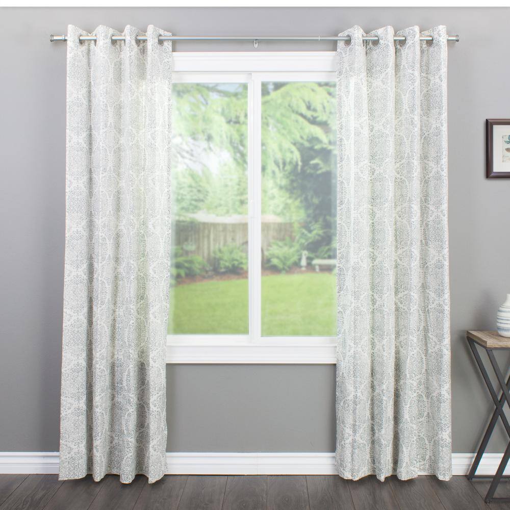 Nickel Adjustable Single Curtain Rod with Finial, 36-72 Inches