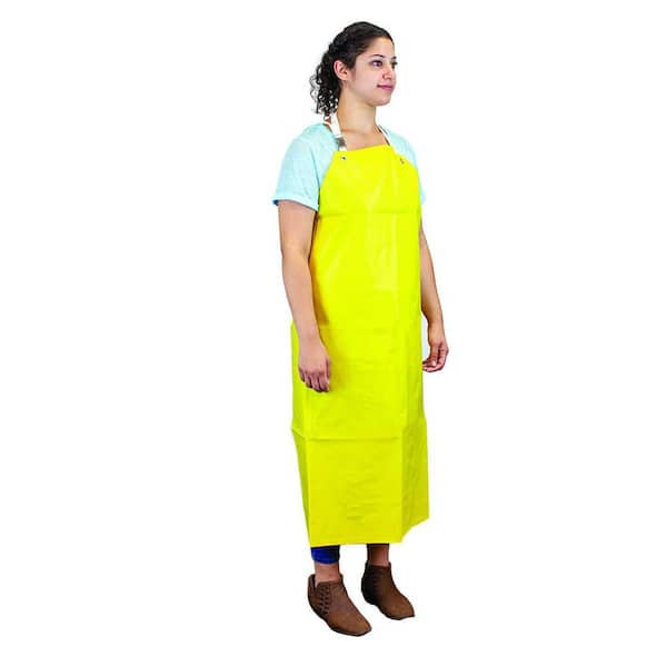 Safe Handler Yellow Heavy Duty Nitrile Industrial Bib Apron Chemical and Oil Resistant
