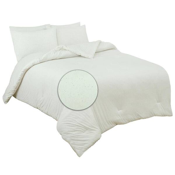 BROOKLYN FLAT Confetti 3-Piece Multicolor Dot Super Soft Cotton Jersey Full/Queen Comforter Set