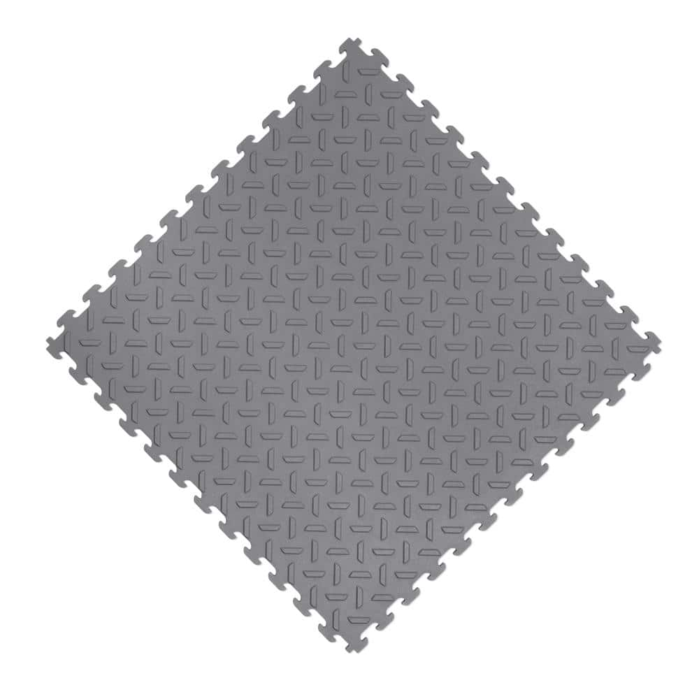 Husky Gray 18 x 18 x 2.1 Thick PVC Exercise/Gym Flooring Tiles (6  Tiles/Case) (13.95 sq. ft.) HDTRP6DG - The Home Depot