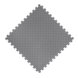 Gray 18 x 18 x 2.1 Thick PVC Exercise/Gym Flooring Tiles (6 Tiles/Case) (13.95 sq. ft.)
