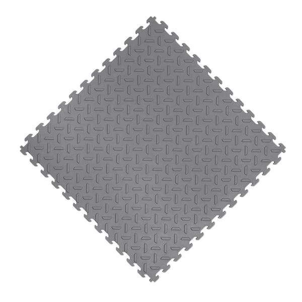 Photo 1 of 18.4 in. x 18.4 in. Gray PVC Garage Flooring Tile (6-Pack)