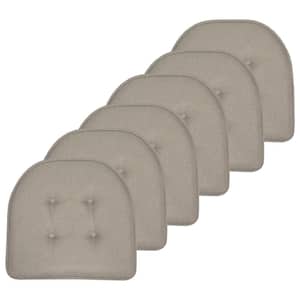 Solid U-Shape Memory Foam 17 in. x 16 in. Non-Slip Indoor/Outdoor Chair Seat Cushion (6-Pack), Khaki