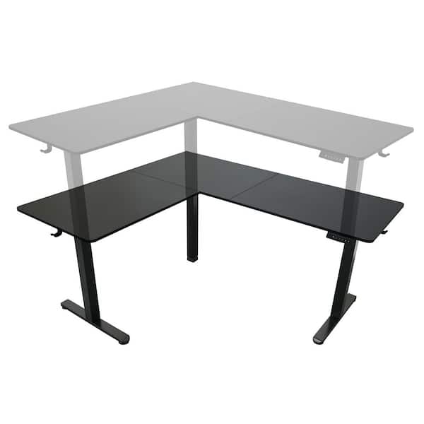 TECHNI MOBILI 63 in. Black L-Shaped Electric Standing Desk with 3