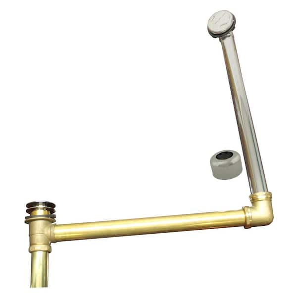Westbrass ABS/Brass Semi-Exposed Waste and Overflow with Tip-Toe Drain, Satin Nickel