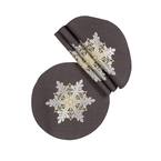 0.1 in. H x 16 in. W Round Sparkling Snowflakes Embroidered Double Layer Christmas Placemat (Set of 4)