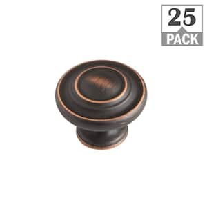 1.3 in. Oil Rubbed Bronze Traditional Top Ring Cabinet Knob (25-Pack)