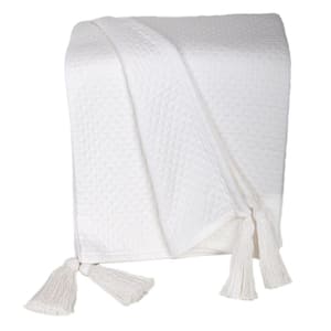 Improve Your Living Area with the Pure Cotton-Made White Throw Blanket