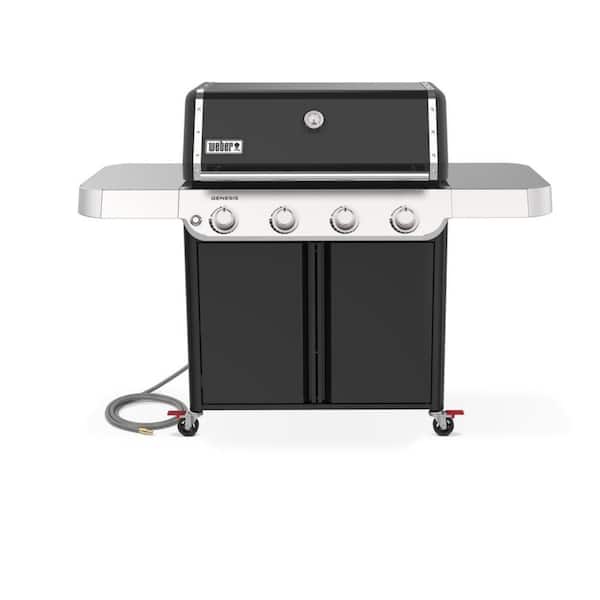 Genesis E-415 4-Burner Natural Gas Grill in Black with Cast-Iron Grates