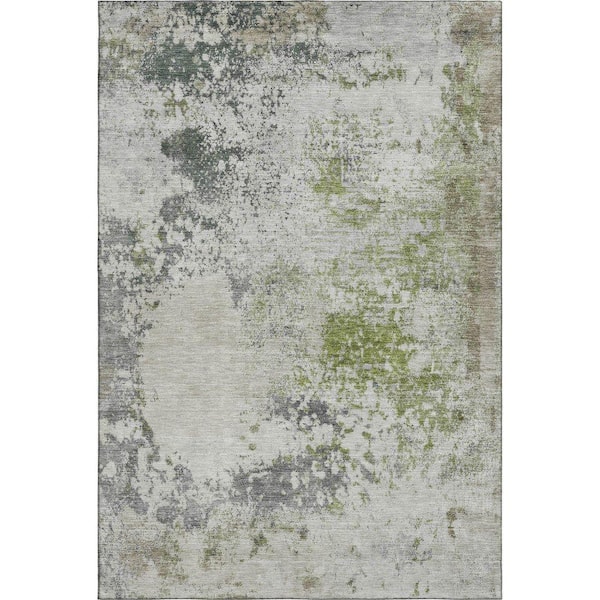 Mayfield Premium Machine Washable Abstract AMF2070 Linen 3 ft. x 4 ft. Area Rug
