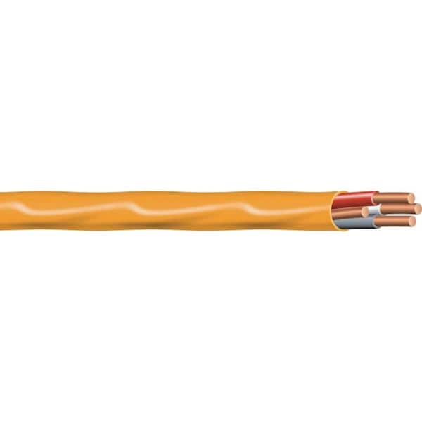 50 Feet 10/3 Type NM-B Copper #10 AWG, 3 Conductor with Ground. Insulated Jacket Orange