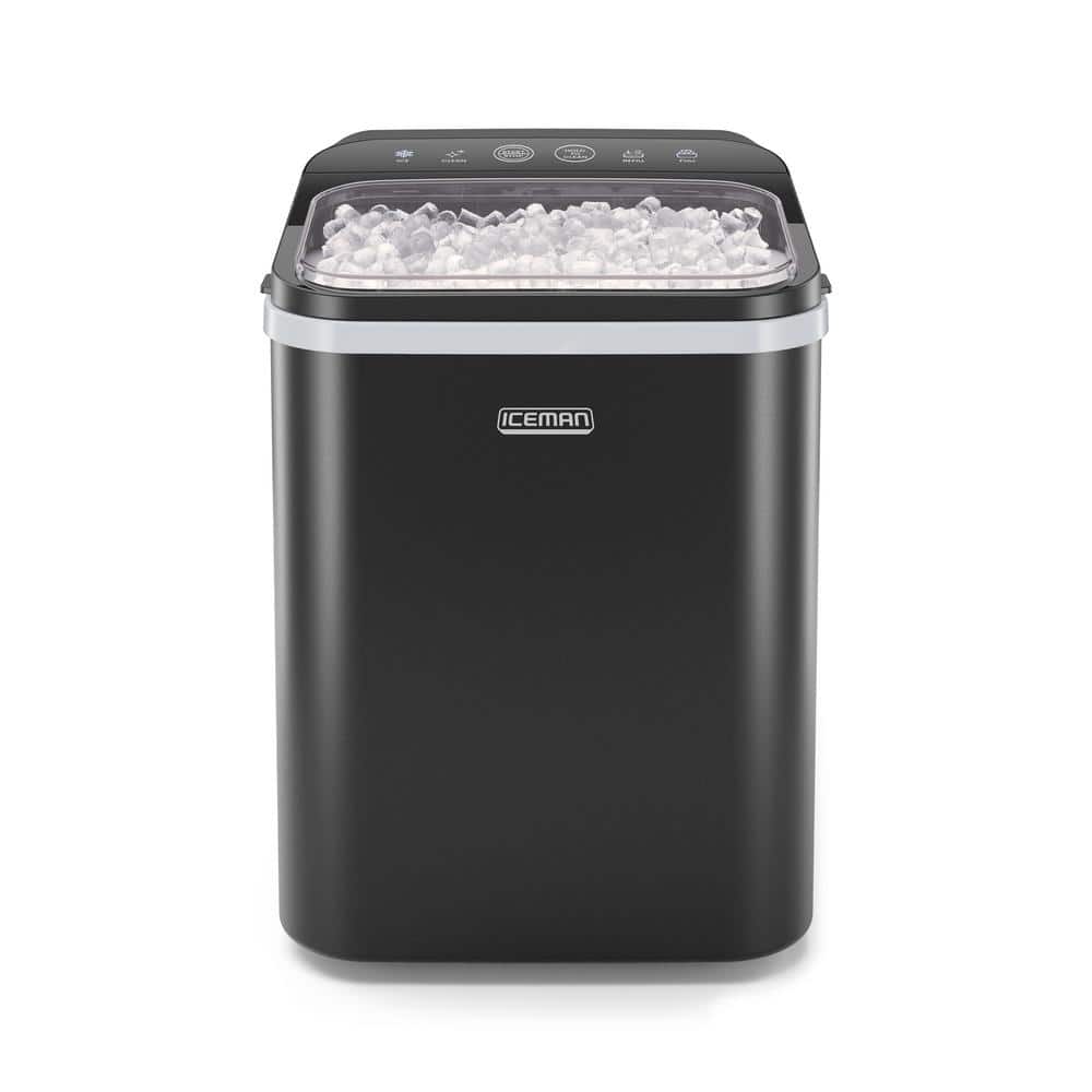ICEMAN 8.9 in. 26 lb. Countertop Pebble Ice Maker in Black with