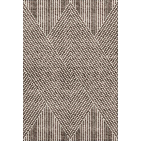Addison Rugs Mayfield Premium Machine Washable Abstract AMF937 Brown 3 ft. x 4 ft. Area Rug