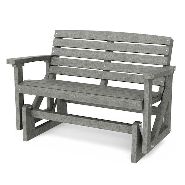 Wildridge Classic 2-Person Dark Gray Plastic Outdoor Glider