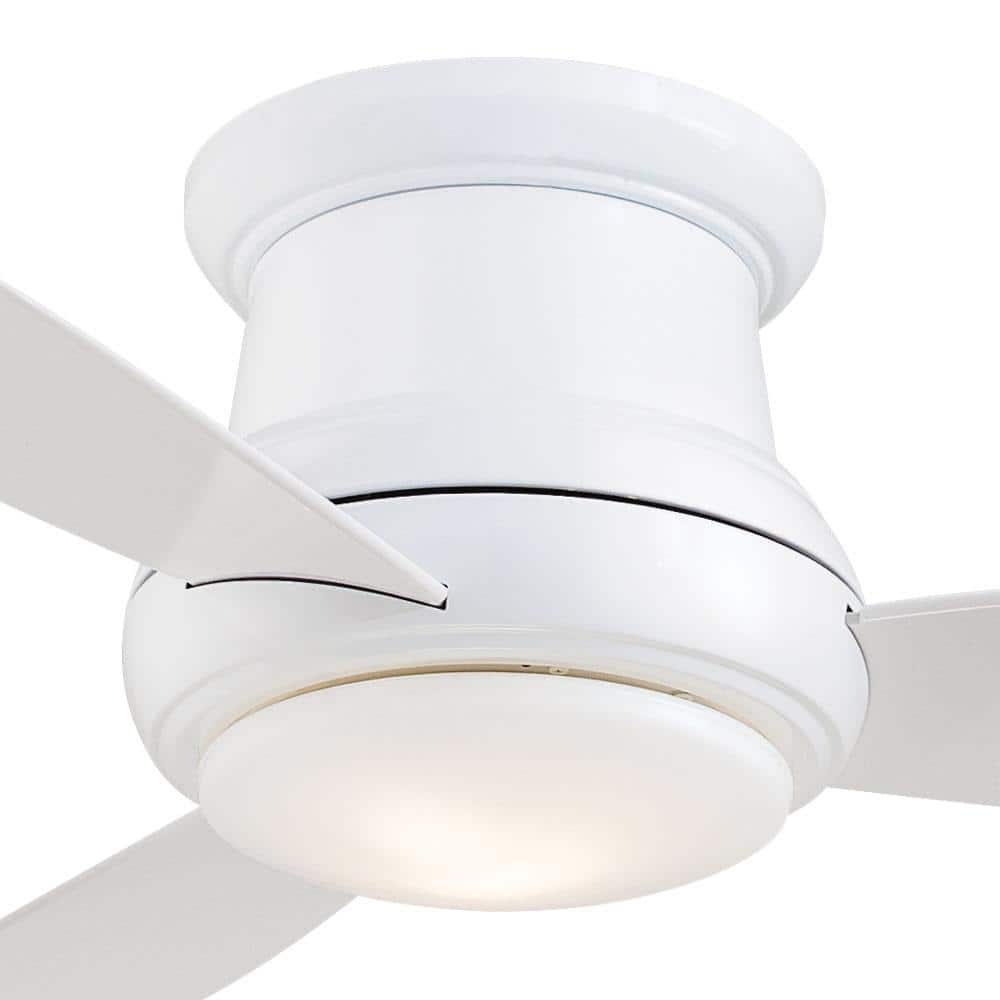 52" White LED Low Profile Ceiling Fan with Remote and Light Kit