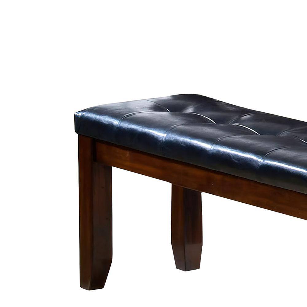 Espresso and Black PU 48" Modern Bench