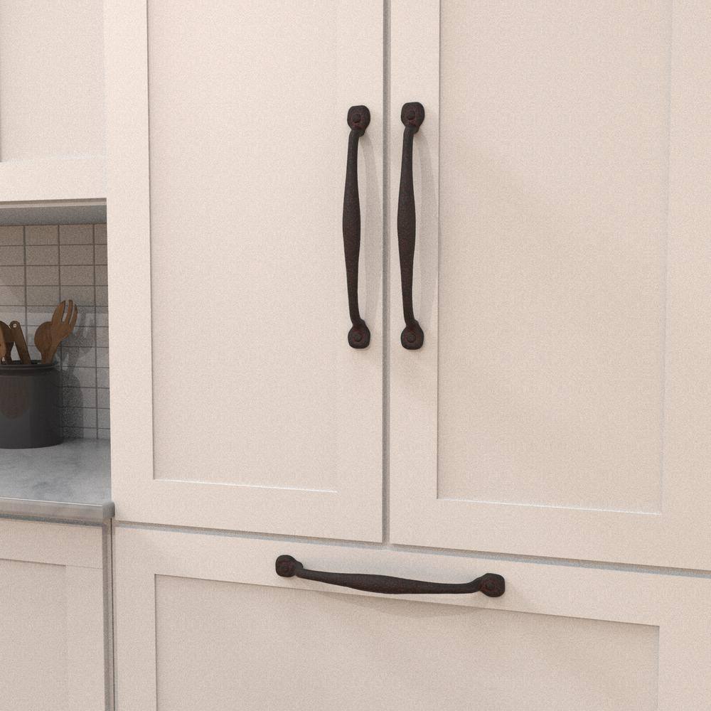 Rustic Iron 12" Matte Black Appliance Pull Handle