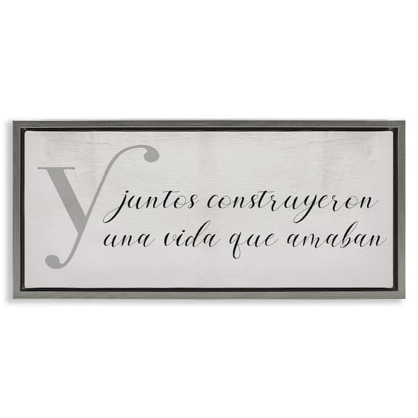 Stupell Industries Together We Built by Lil' Rue Gray Floater Frame Typography Graphic Art Print 14 in. x 31 in.