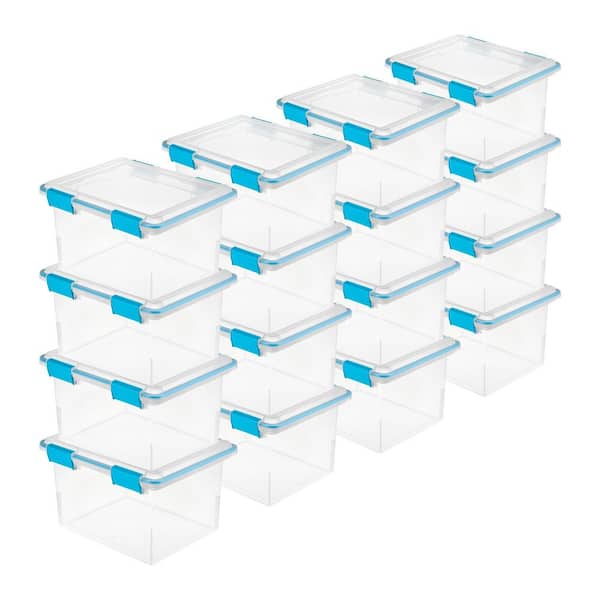 32 Qt. Gasket Box with Clear Base and Lid (16-Pack)