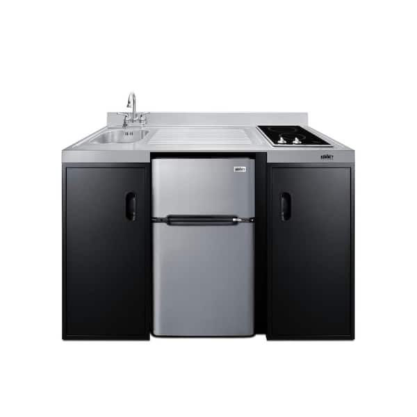 Summit Appliance 54 in. Compact Kitchen in Stainless Steel, ADA Compliant