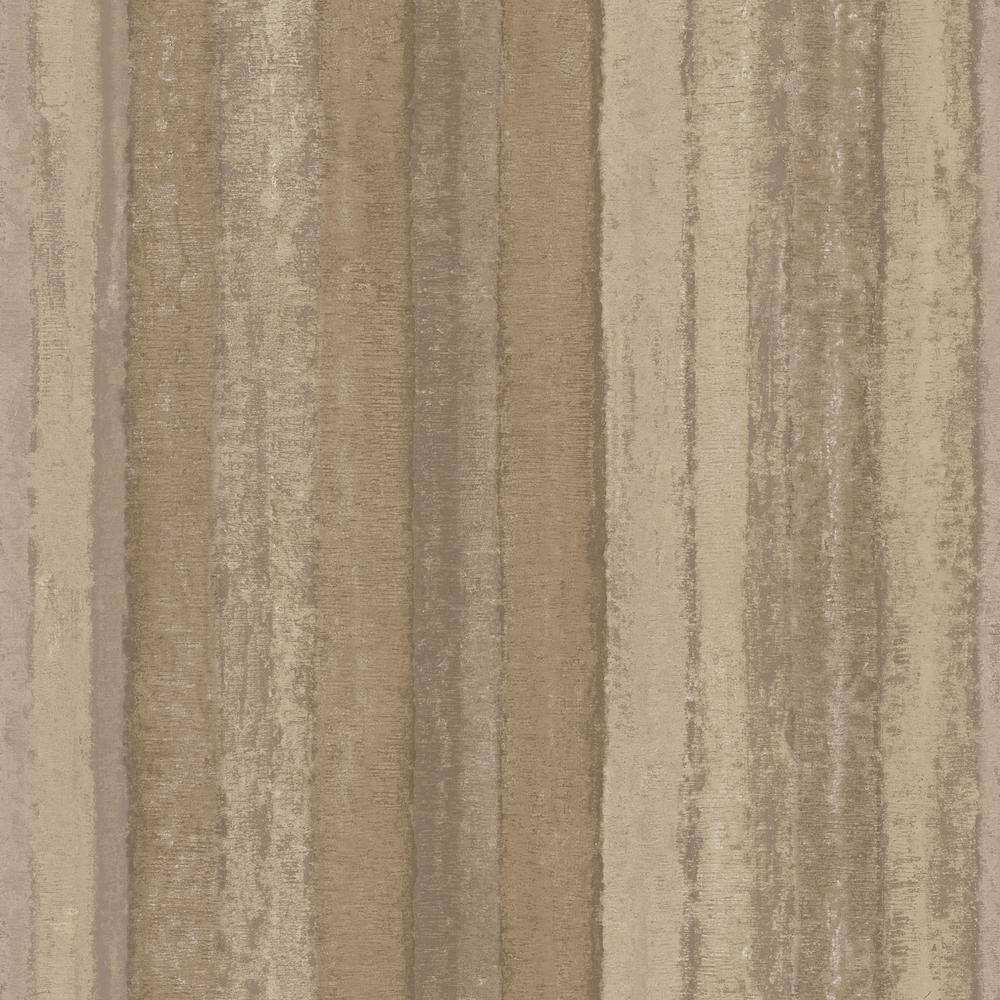 Ambiance Taupe Textured Nomed Stripe Vinyl Non-Pasted Wallpaper (Covers 57.