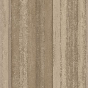 Ambiance Taupe Textured Nomed Stripe Vinyl Non-Pasted Wallpaper (Covers 57.75 sq.ft.)