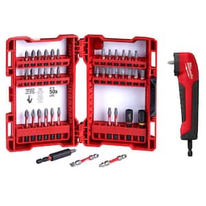 SHOCKWAVE Impact Duty Alloy Steel Driver Bit Set (40-Piece) with Right Angle Drill Adapter
