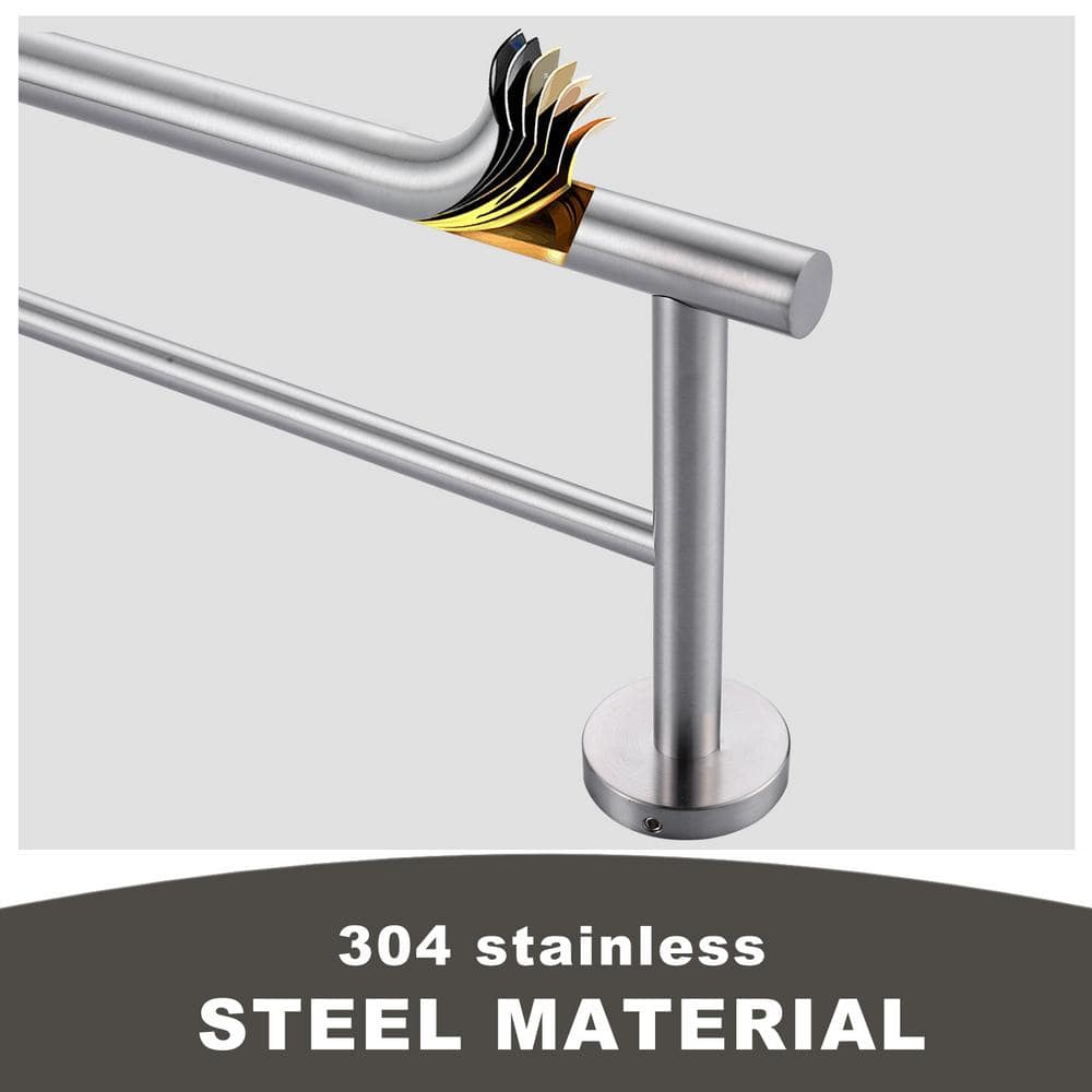 Brushed Nickel 32-Inch Double Wall Mounted Towel Bar