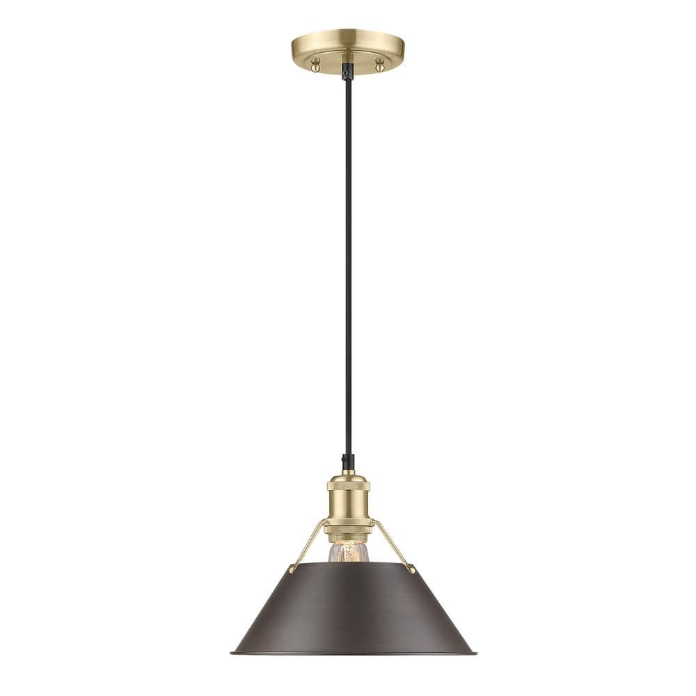 Orwell 100-Watt 1-Light Brushed Champagne Bronze and Rubbed Bronze Pendant Light price history on PriceWatchPro
