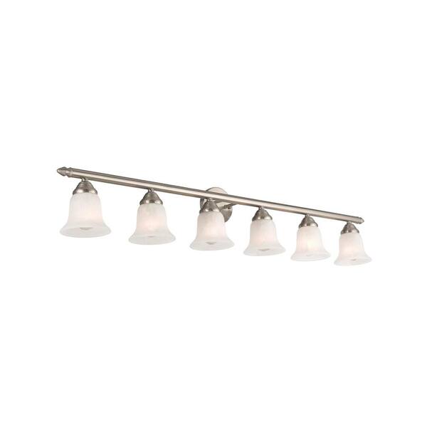 Livex Lighting Neptune 6 Light Brushed Nickel Bath Vanity 1066 91 Livex Lighting Neptune 6 Light Brushed, 6 Light Bathroom Fixture Brushed Nickel