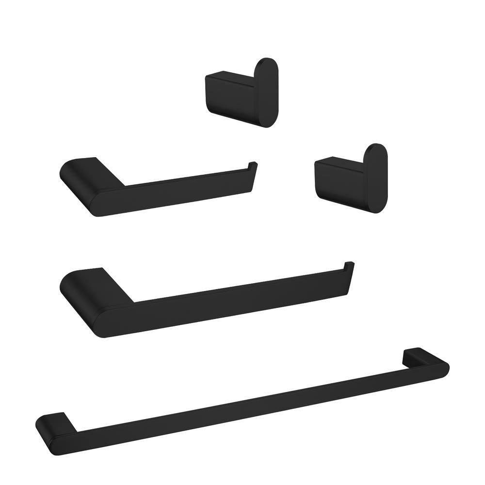 Interbath 5Piece Bath Hardware Set with Towel Bar Toilet Paper Holder