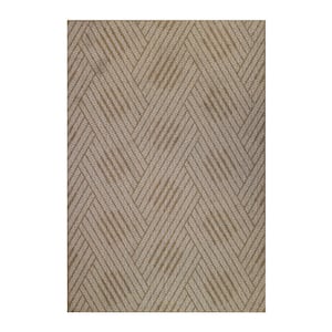 Maryland Abbel Champagne 8 ft. x 10 ft. Geometric Polypropylene Indoor/Outdoor Area Rug