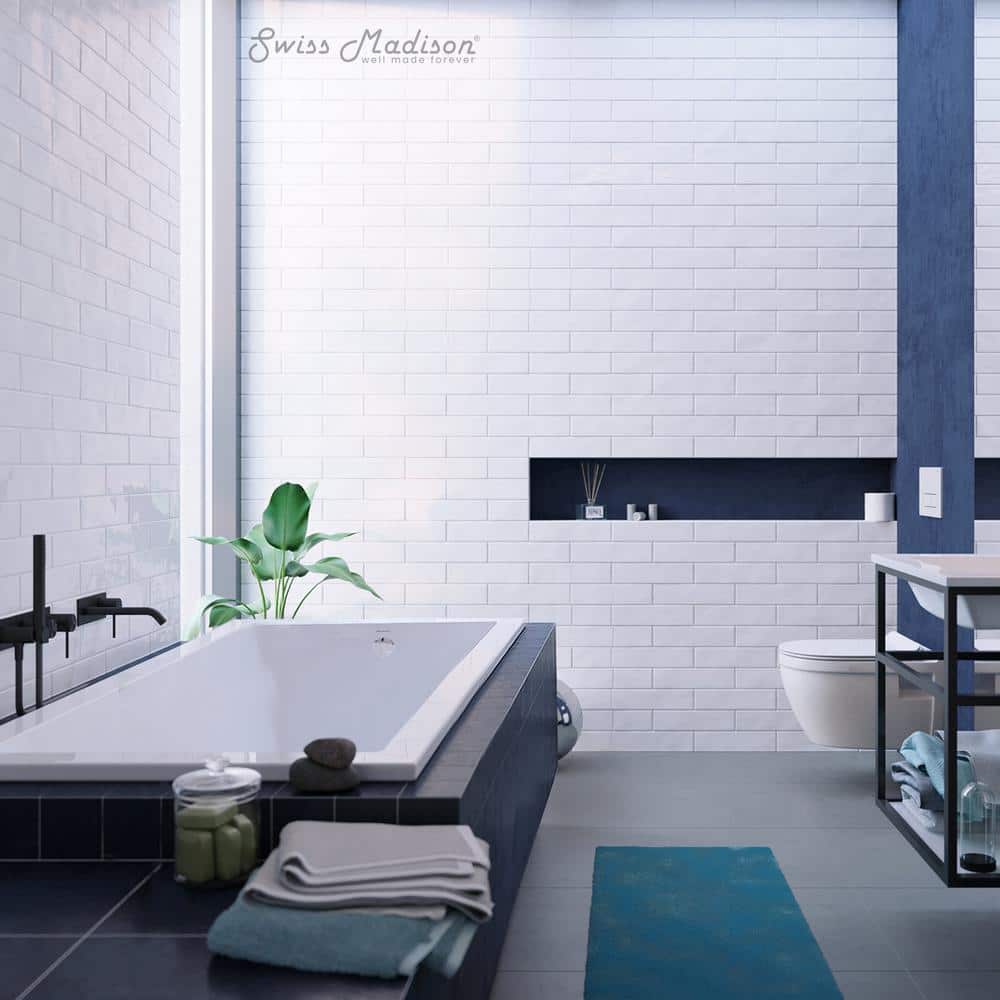 Voltaire 36" White Acrylic Drop-In Bathtub