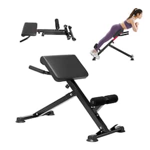 Roman Chair Hyperextension Bench, 250 lbs. Adjustable and Foldable Extension Machine, for Glute, Hamstring, Back, and Ab