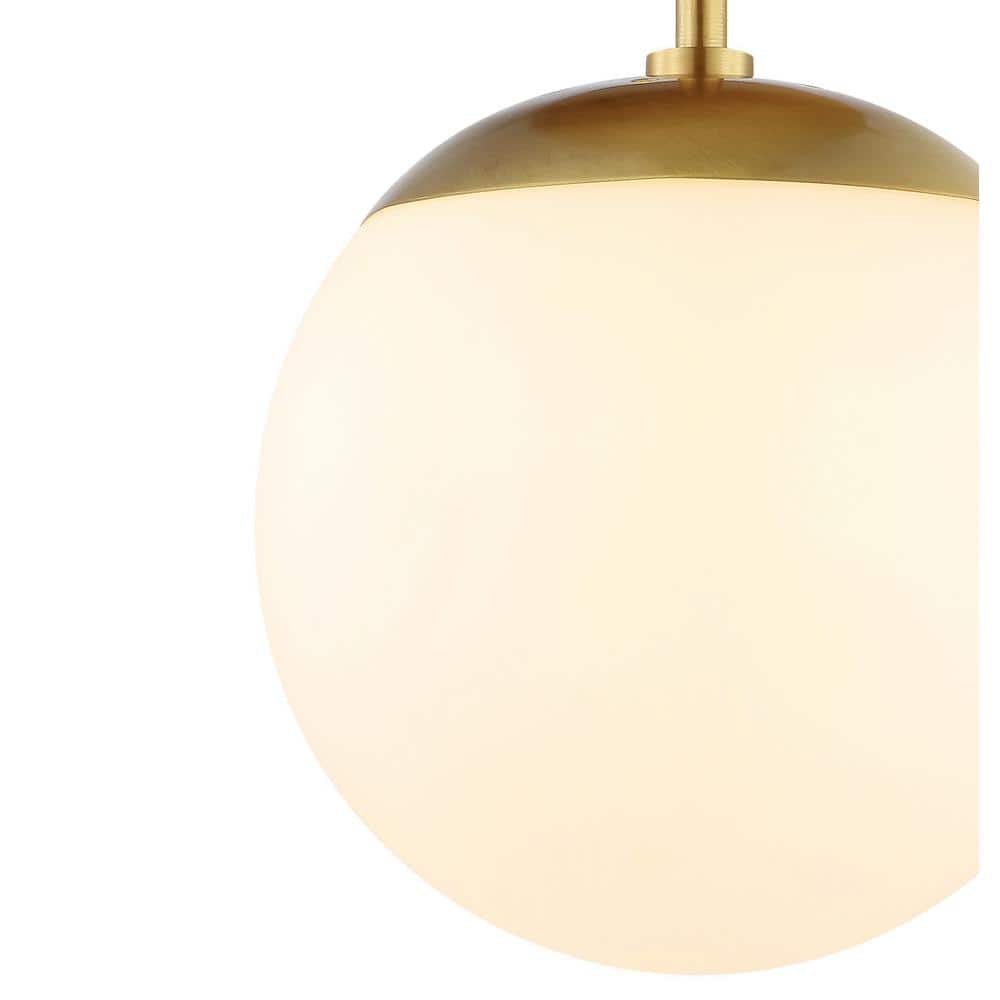 Marcel Brass Gold Frosted Glass Globe LED Flush Mount