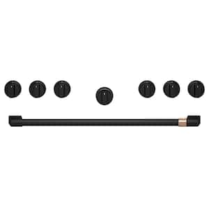 36 in. Pro Range and Rangetop Handle and Knob Kit in Flat Black