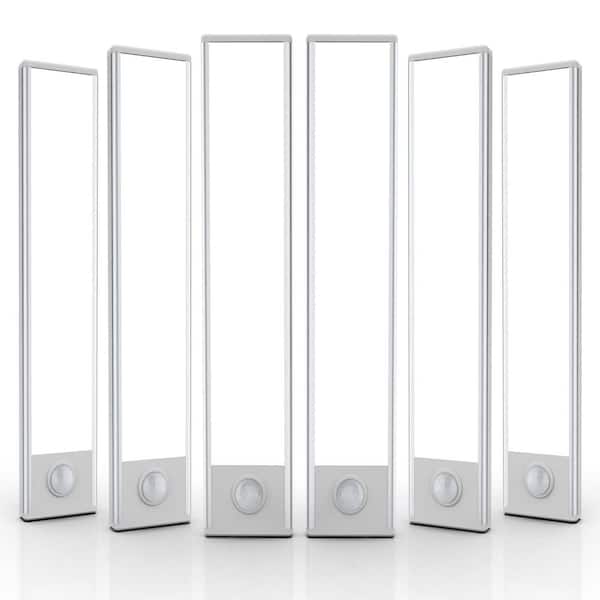 6-Pack 10 in. Wireless Under Cabinet Lighting, Stick On Magnetic Motion Sensor Light with 40 LED, White Light
