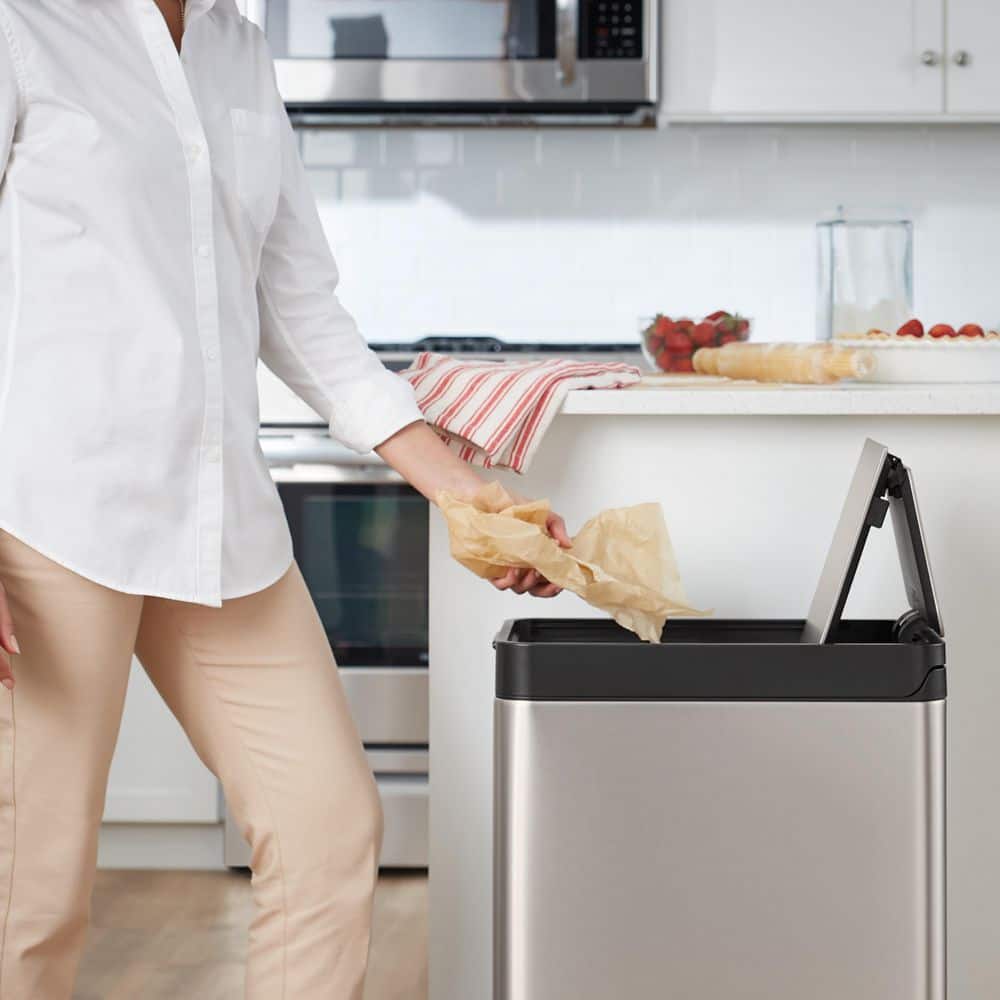 Stainless Steel 13 Gallon Fingerprint Resistant Kitchen Trash Can
