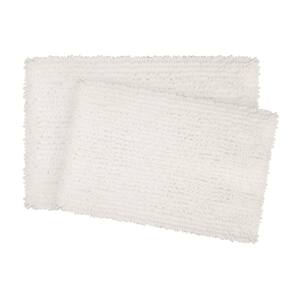 Terry White 20 in. x 32 in Microfiber Memory Foam. 2-Piece Set Bath Mat ...