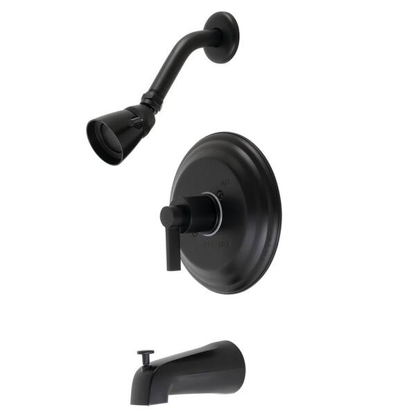 Kingston Brass NuvoFusion Single-Handle 1-Spray Tub and Shower Faucet in Matte Black (Valve Included)