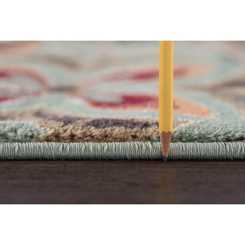 Deco Green 5' x 7' Easy Care Stain-Resistant Area Rug