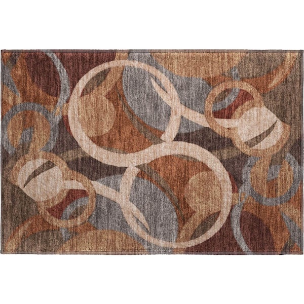 Mayfield Premium Machine Washable Abstract AMF2167 Burgundy 2 ft. x 3 ft. Accent Rug