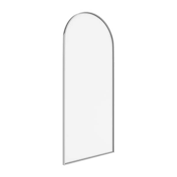34 in.-34 in. W x 78 in. H Fixed Framed Curved Shower Door in Brushed Nickel Finish with Clear Tempered Glass