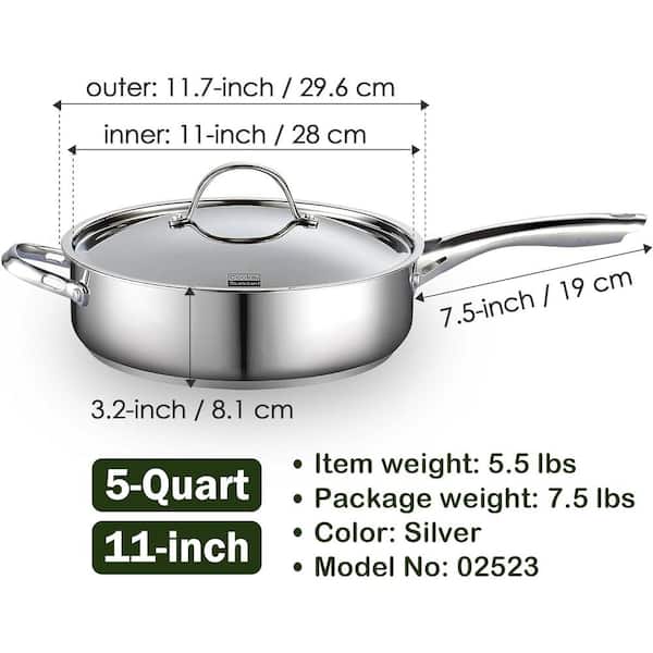 Classic 5 qt. Stainless Steel Saute Pan with Lid