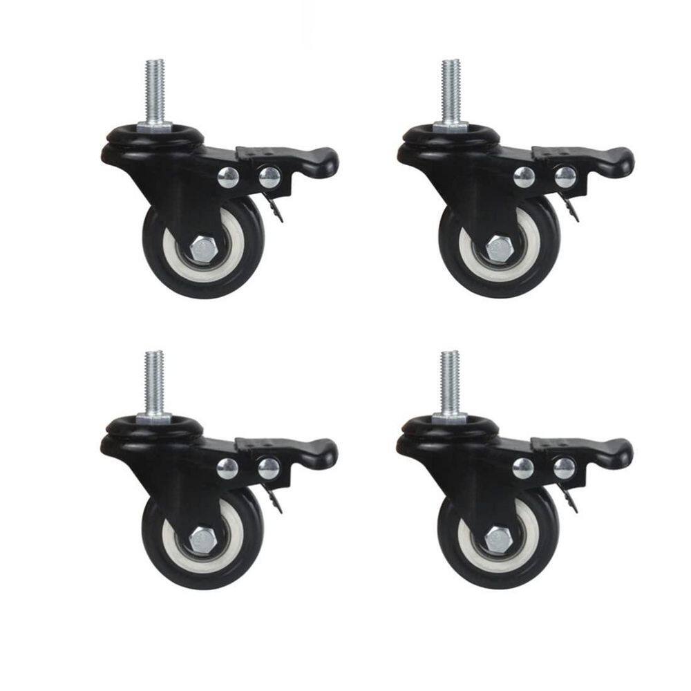 4-Pack Black 1.5 in. Swivel Caster Wheels with Brake Heavy Duty Polyurethane Dual Locking Load Capacity 110 lbs. price history on PriceWatchPro